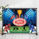 Lofaris Football Field Player Trophy Sport Birthday Backdrop